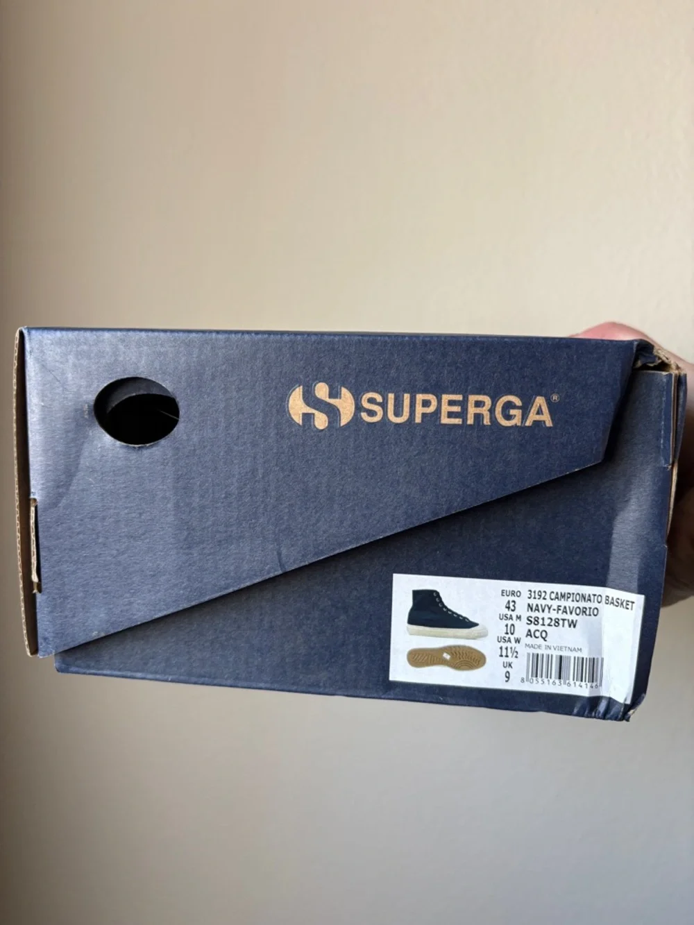 Superga 3192 Campionato Basket sneakers in blue, size 10 M